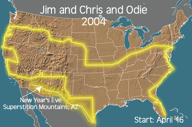 Our motorhome's travels in 2004